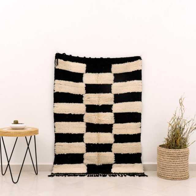 Small Black White Rug