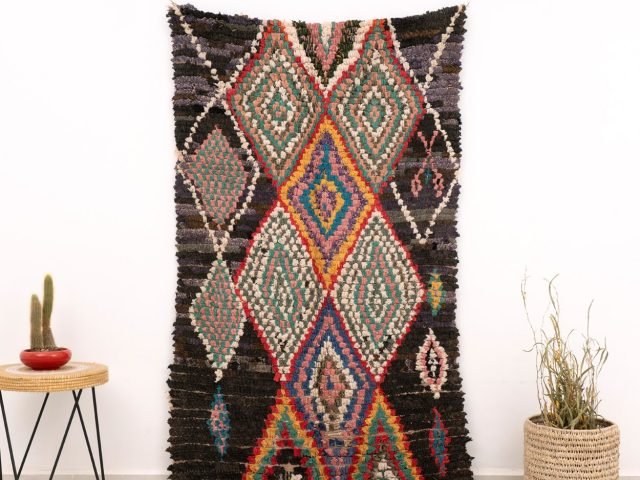 Berber Rug Boucherouite Black