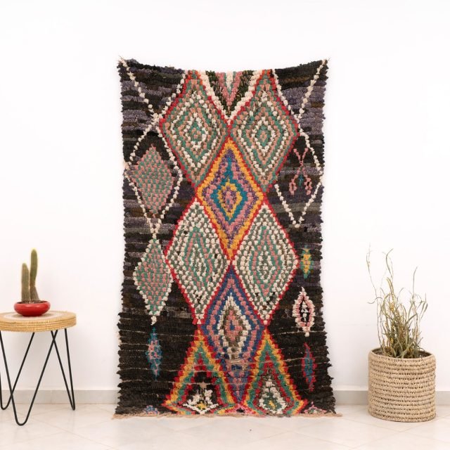 Berber Rug Boucherouite Black