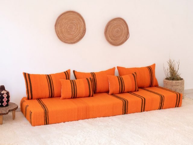 Moroccan Orange Floor Sofa