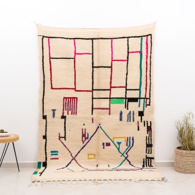 Moroccan Carpet Abstract White