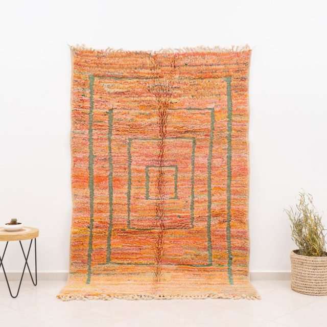 Beni Ourain Carpet Morocco Orange and Green