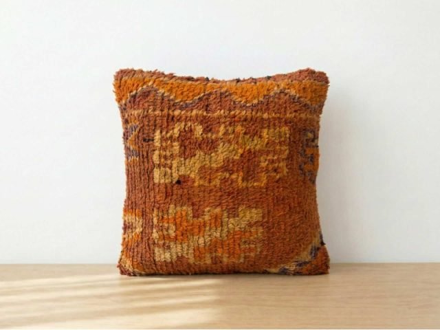 Vintage Moroccan Berber Style Shag Wool Pillow
