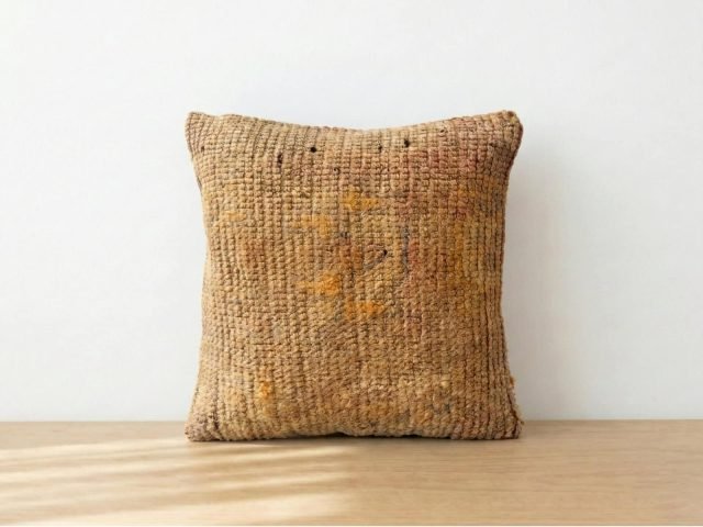 Handwoven Moroccan Kilim Square Throw Pillow