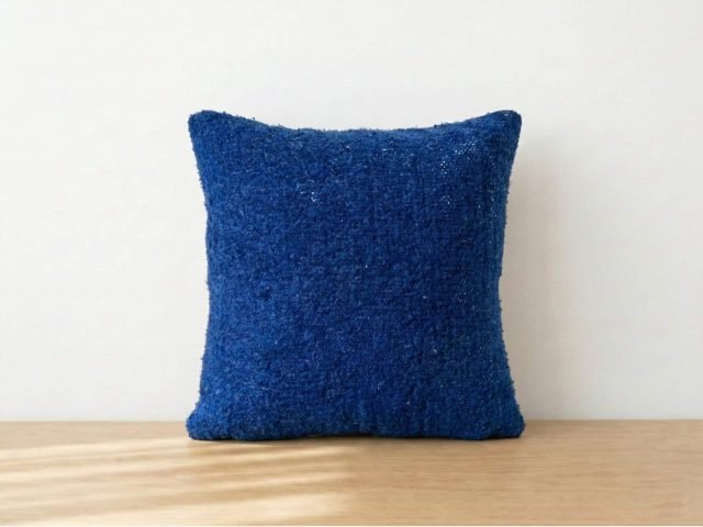 Deep Indigo Moroccan Wool Cushion