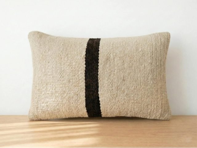 Moroccan Cream Stripe Rectangular Pillow