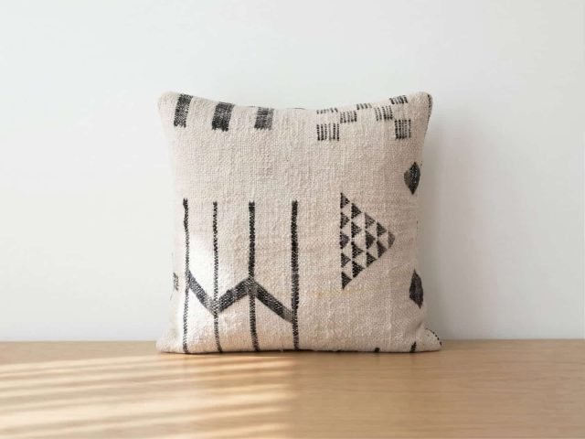 Handwoven Moroccan Tribal Kilim Square Pillow