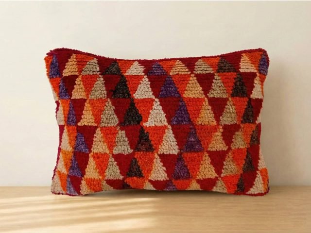 Colorful Triangles Moroccan Kilim Pillow