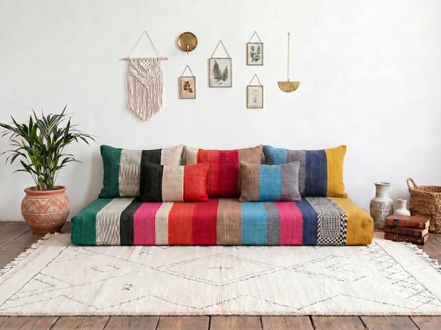 Multicolor handmade Moroccan floor sofa